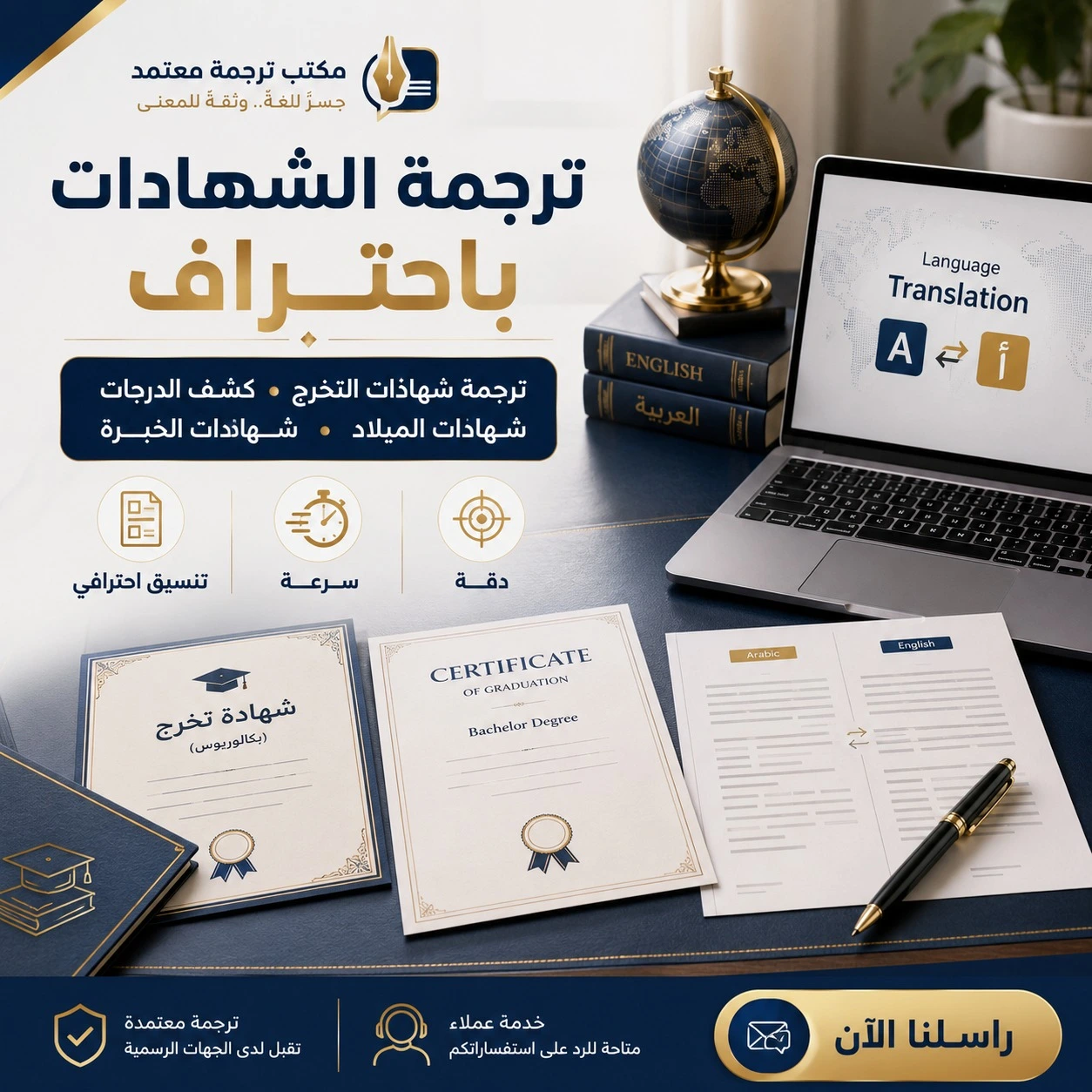 سعر ترجمة القوائم المالية حسب حجم التقرير وعدد الصفحات